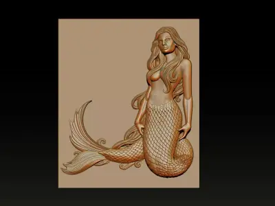 Mermaid Relief  3D print model