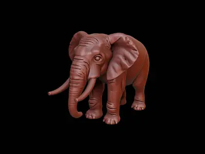 Elephant Animal Sculpture 3D print model