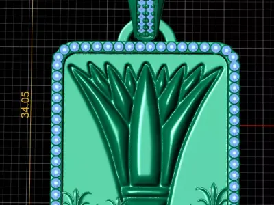 Luxury Gold Square Pendant 3D print model