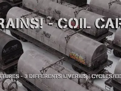 TRAINS Coil cars 3 liveries 3D model