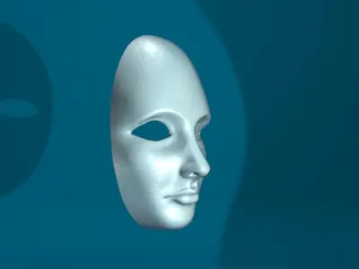 Woman face mask 3D print model