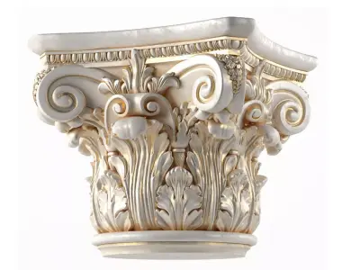 Round Column Capital Decorative painting 3D model