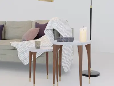 Sofa Set and lamp 3D model