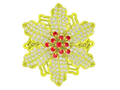 Luxury Multi Petal Flower Ring 3D Model 4395 3D print model