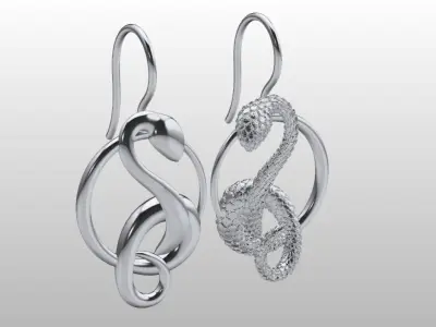 viper luxury earrings 3D print model