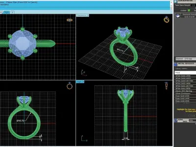 Solitaire Diamond Wedding Ring R4 3D print model