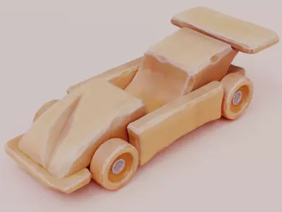 Wooden car toy 3D model