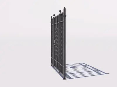 Wrought iron gate 1 Low-poly 3D model