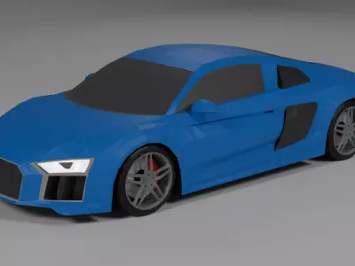 Audi R8 lowpoly 3D car model Low-poly 3D model