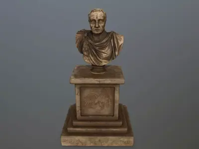cesare bronze bust Low-poly 3D model