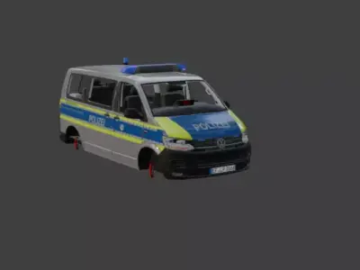 VW t6 polizei  Low-poly 3D model