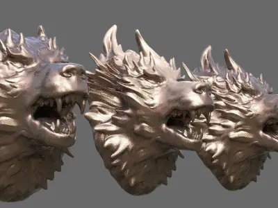 Alpha Wolf bust collection 2 3D model