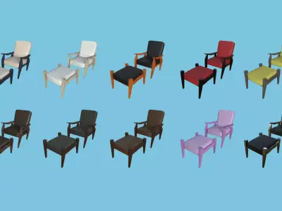 Armchair Collection Asset - Furniture Interior Design 3D Model Pack