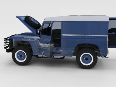 Full Land Rover Defender 90 Hard Top seethrough rev 3D model