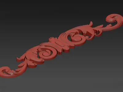 Carved decor horizontal 3D model