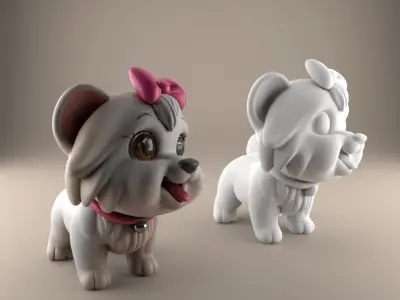 Cute Puppy 3D STL Model for Desk or Table Decoration 3D print model