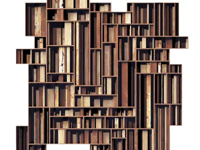 Rectangle wood panel rail n2 3D model