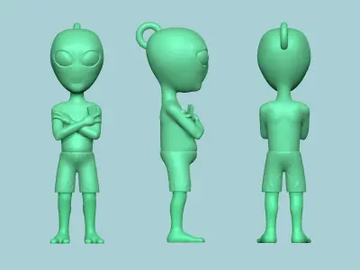 Alien Keychain - Complete Body Funny Gift 3D print model