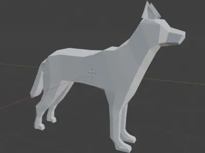 low poly dog rigged game ready Low-poly 3D model