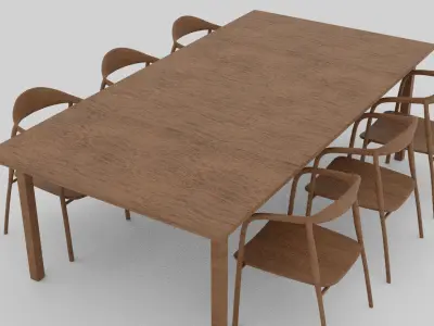 dinning set dining table with six chairs Free 3D model purchase