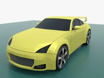 low poly cartoon car sport Low-poly 3D model