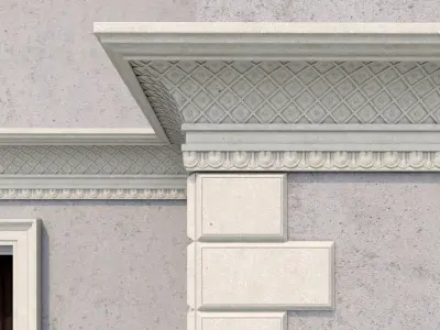 facade classic style 1 and 2 Low-poly 3D model