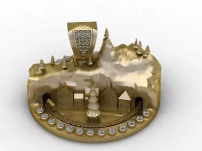 Winter Wonderland Village Pendant Luxury 3d Printable Model  3D print model