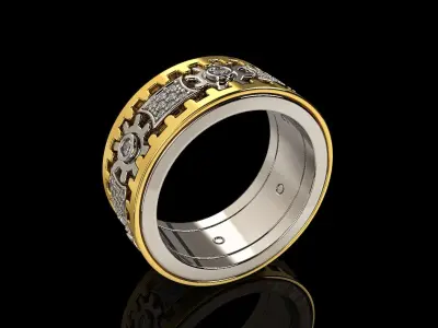 Steampunk Mechanical Ring 3D print model