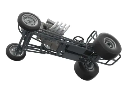 Vintage Front engine dragster Base Scale 1 to 25 3D print model