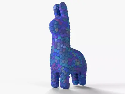 Llama crochet Low-poly 3D model