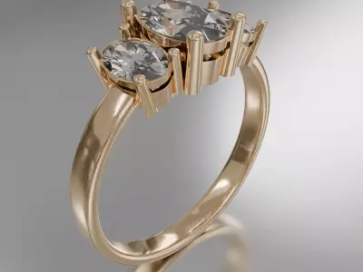 Diamond ring 3D model 3D model