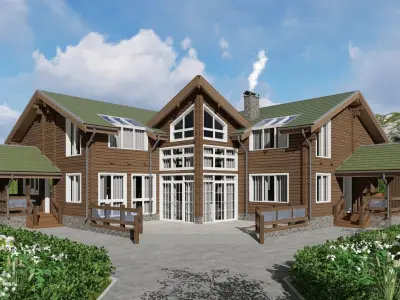 3D model of a wooden house 3D model