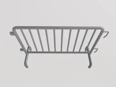 Stylized Low-Poly Metal Crowd Control Barrier  Low-poly 3D model