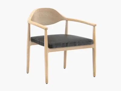 Black Leather Chair Low-poly 3D model