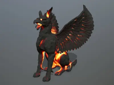 Statue Creature Low-poly 3D model