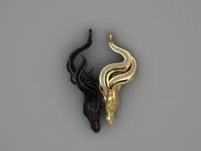 Dual Horse Pendant 3D print model