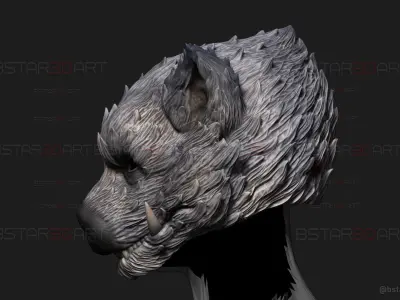Zhu Bajie Head Decor Wearable - Black Myth Wukong 3D print model