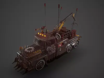 Apocalyptic Crane Modular Pack Low-poly 3D model