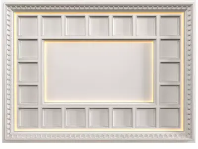 Modern coffered illuminated ceiling 3D model