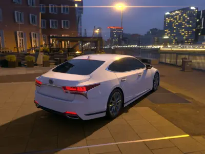 Lexus-White lexus cs sedan at night Low-poly 3D model