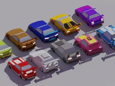 Lowpoly Racing Car Low-poly 3D model purchase