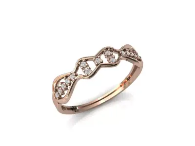 Women Ring Diamond Stone STL 3DM Lightweight Printable 3D print model 27