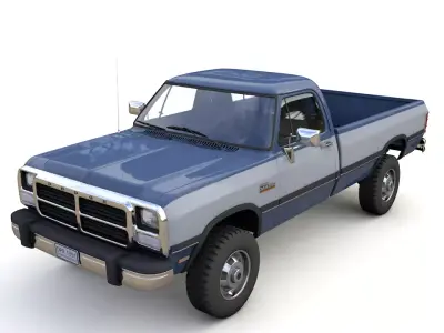 DODGE POWER RAM 250 1993 Single Cab 3D model
