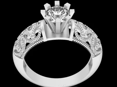 Lux ring silver gold jewelry printable 3D model 3D print model 13