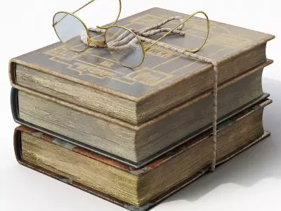 Old Books Low-poly 3D model