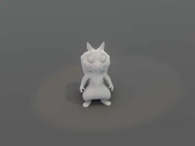 Cartoon Squirrel Animated and Rigged Base Mesh 3D Model Low-poly 3D model