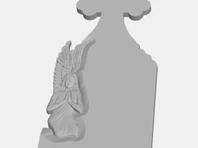 funerary monuments with angel 3D model