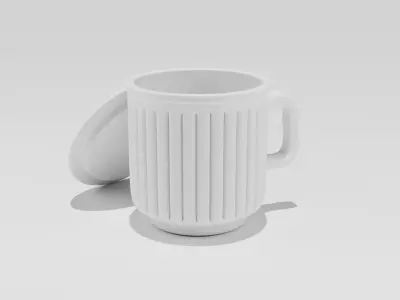 Tea coffee mug with saucer or cover Free 3D model