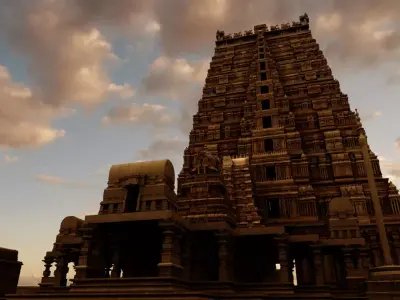 hindu india old temple 3d model 3D model