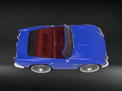 Aston martin DB5 cartoon car  Low-poly 3D model